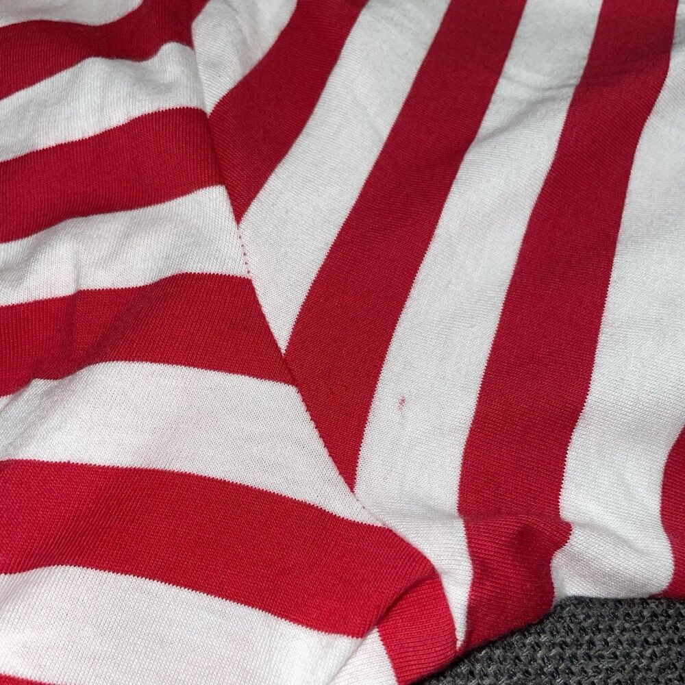 Tommy Hilfiger Red & White Striped V-Neck Hoodie Top - Picture 12 of 13
